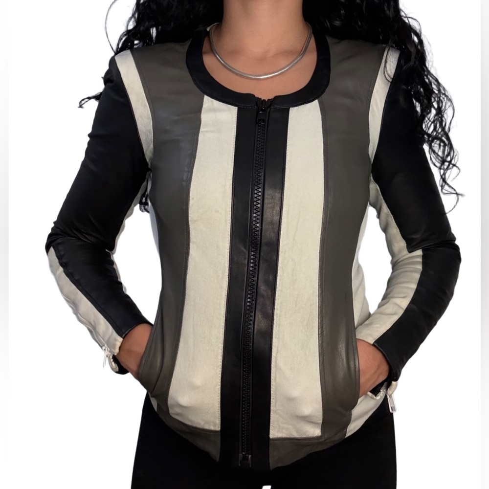Helmut Lang Leather Panel Jacket